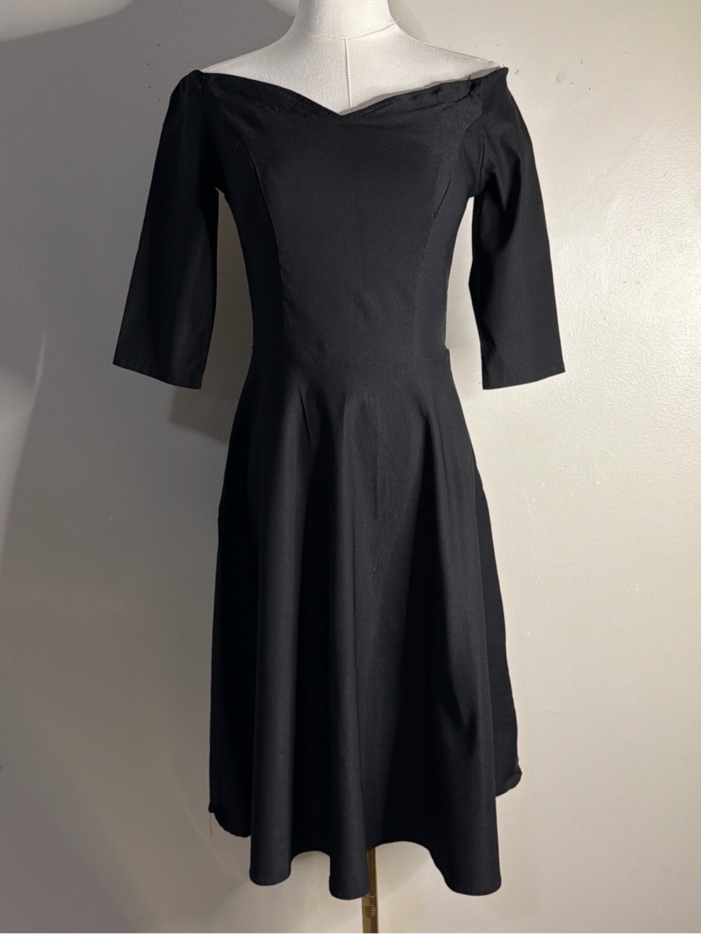 Grace Karin Black Off-Shoulder Midi Fit & Flare Dress
